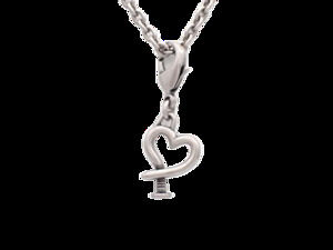 6810 - Prada Heart Charm Silver Necklace